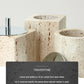 Beige Travertine Bathroom Accessories Set Natural Marble Soap Dispenser Soap Dish Reed Diffuser Vanity Tray Bathroom Set