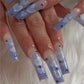 24p Artificial Acrylic Nail Art Fake Nails Full Coverage Removable Pressing Nail Tips Lotus Root Pink Leopard Print False Nails