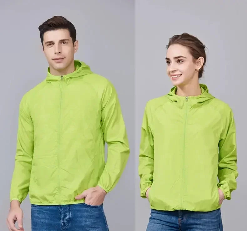 Men Women Hiking Jackets Waterproof Sun Protection Windbreaker Camping Climbing Outdoor Rain Coat Unisex Portable Clothes