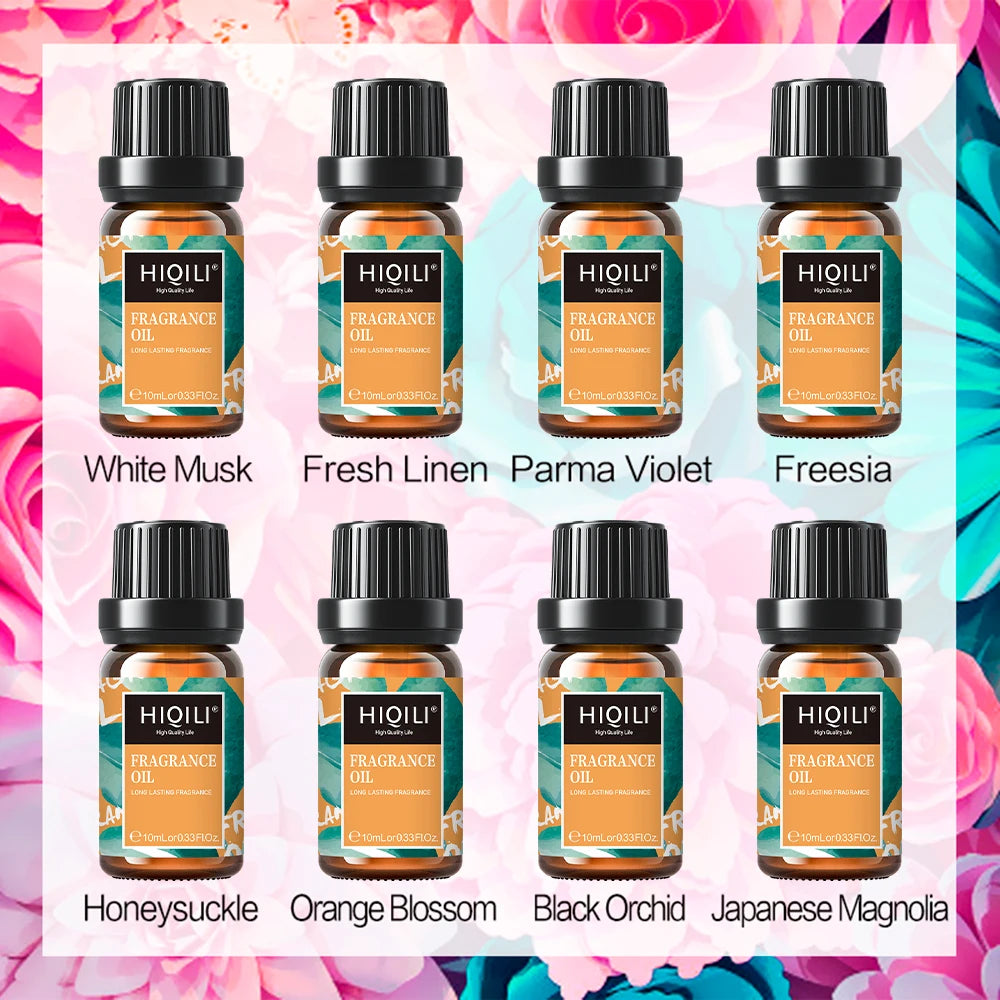 HIQILI 10ml Fragrance Oils, Best Oil for Home, Hotel,Travel ,Diffuser, Humidifier, Candle, Soap, Air Freshener and DIY Perfume