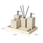 Beige Travertine Bathroom Accessories Set Natural Marble Soap Dispenser Soap Dish Reed Diffuser Vanity Tray Bathroom Set