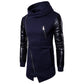 2025 Patchwork Leather Sleeve Fashion Black Tops Men Jacket Coat Spring Autumn Sweatshirt Slim Fit Pullover Tracksuits Masculino