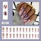24p Artificial Acrylic Nail Art Fake Nails Full Coverage Removable Pressing Nail Tips Lotus Root Pink Leopard Print False Nails