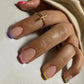 24pcs Short Square Fake Nails Colorful French False Nails Detachable Ballerina Full Cover Nails Tips Press on Nails