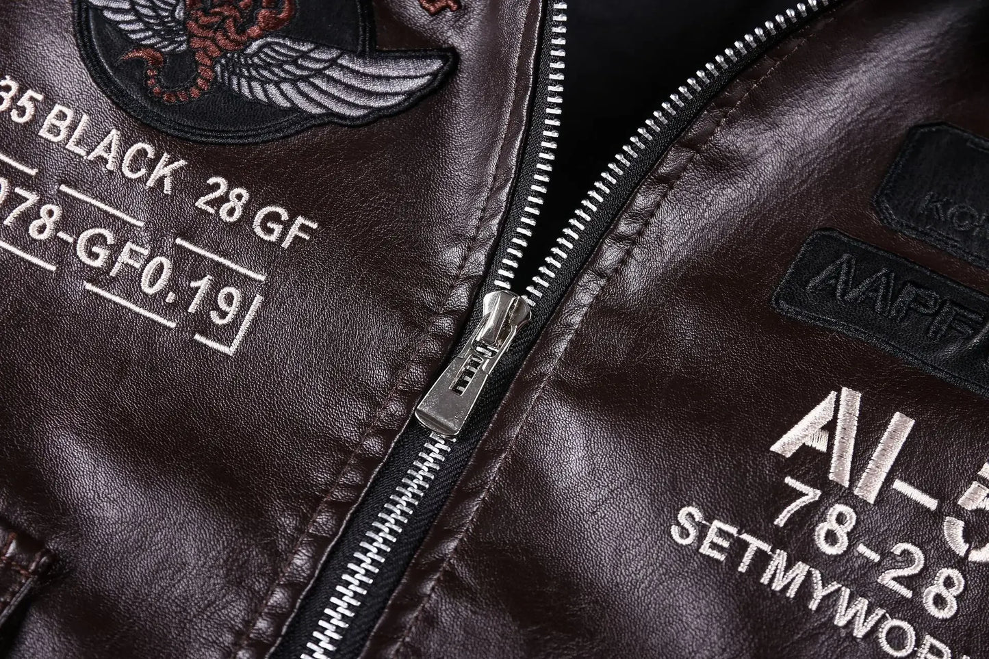 Winter Mens thick Warm Leather Jacket Luxury Stand Collar Embroidery Motorcycle Jacket Coat Men's Street Fashion Trend PU Jacket