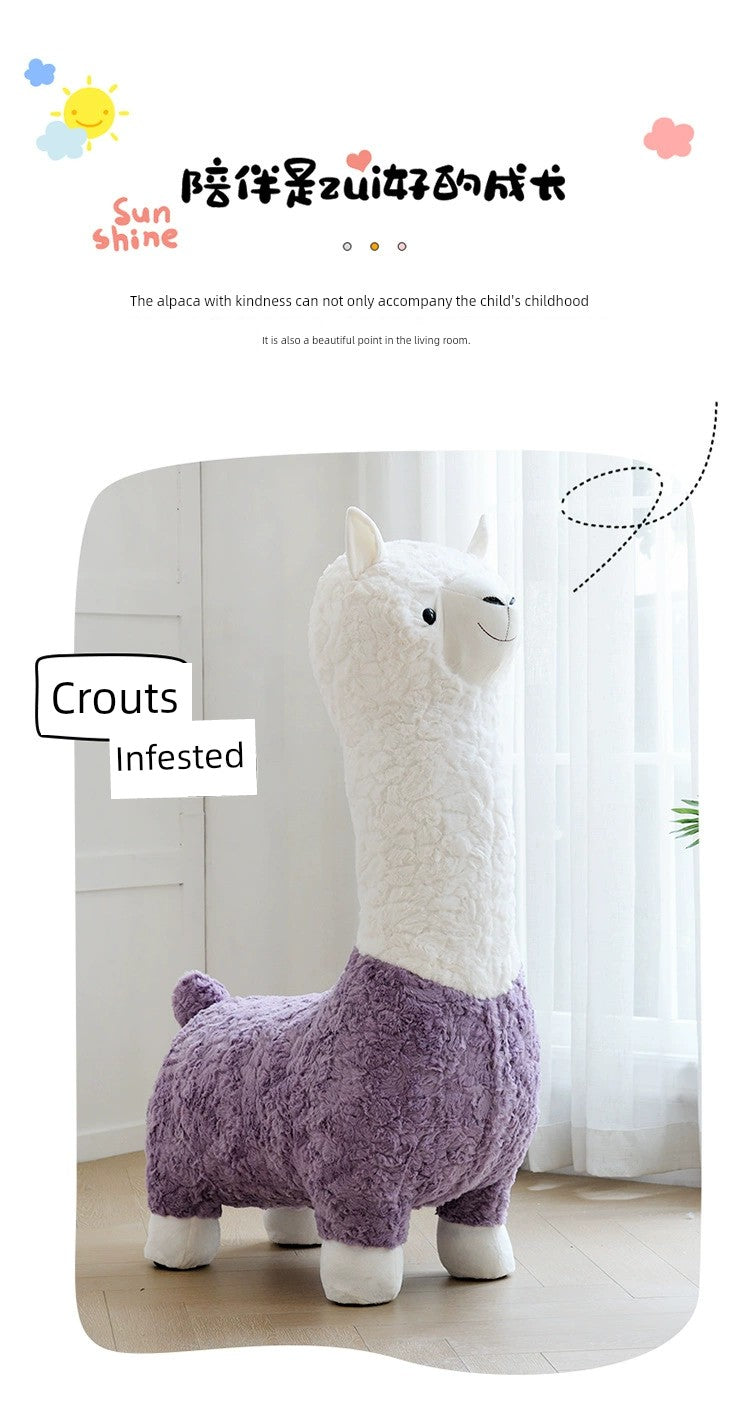Alpaca Stool Living Room Seat for Girls Decorations