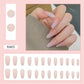 24PC/Box Fashion False Nails Artificial Milky White Pink Gradients Long Ballet Nail Tips Full Cover Acrylic Fake Nails With Glue