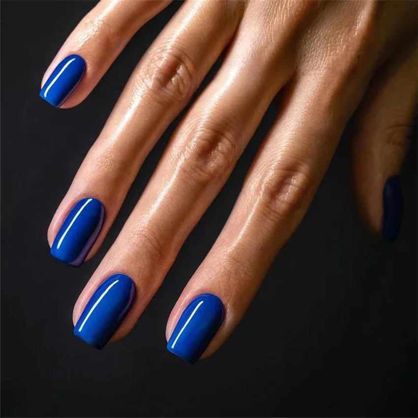 24pcs Artificial Nail Art Fake Nails Full Coverage Removable Ballet Short Press On Nails tips Chips Waterproof Solid Colour set
