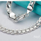 DOTEFFIL 925 Sterling Silver 6mm Side Chain 16/18/20/22/24 Inch Necklace For Woman Men Fashion Wedding Engagement Jewelry Gift