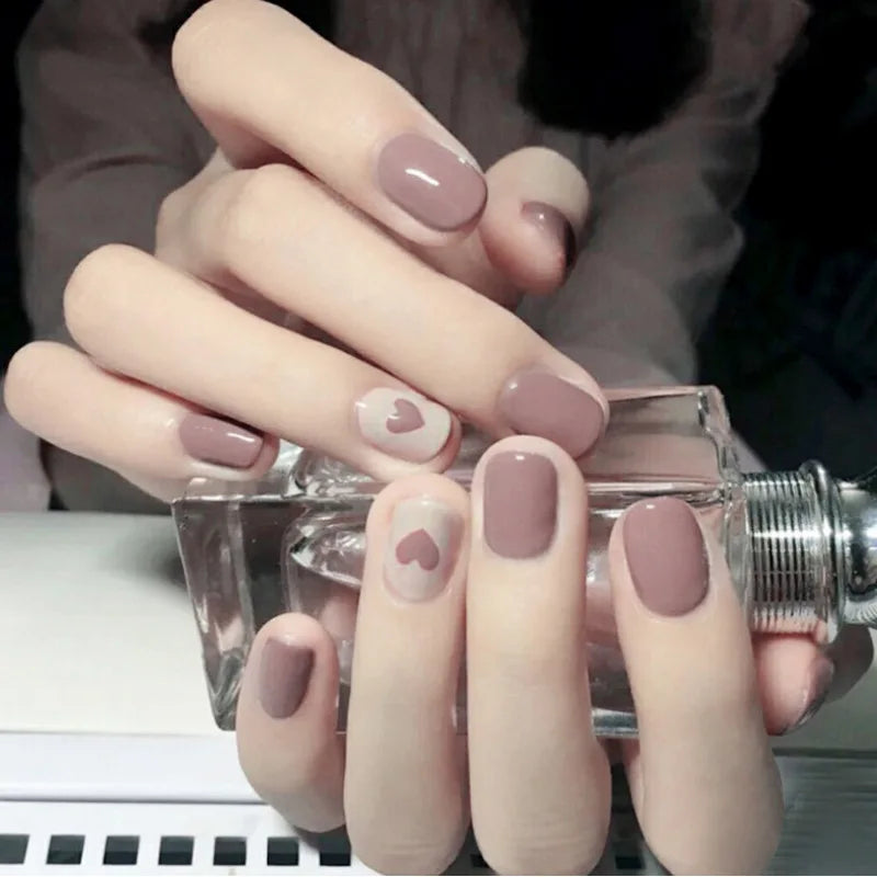 24Pcs Mid-length Ballet False Nails Cute Childlike Rainbow Press On Nails Iced Through Milk Tea Fake Nails Free Shipping Items