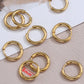 10pcs Gold Color Stainless Steel Ear Hoop Earrings Women Earrings Men Punk Hiphop Gift Fashion Jewelry Piercing Accessories