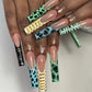 24p Artificial Acrylic Nail Art Fake Nails Full Coverage Removable Pressing Nail Tips Lotus Root Pink Leopard Print False Nails