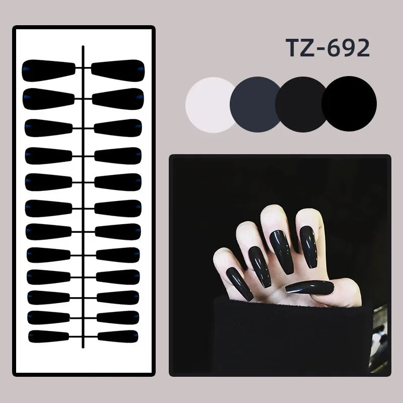 24p Artificial Acrylic Nail Art Fake Nails Full Coverage Removable Press On Nails Tip French Light Pink Heart False Nail Designs