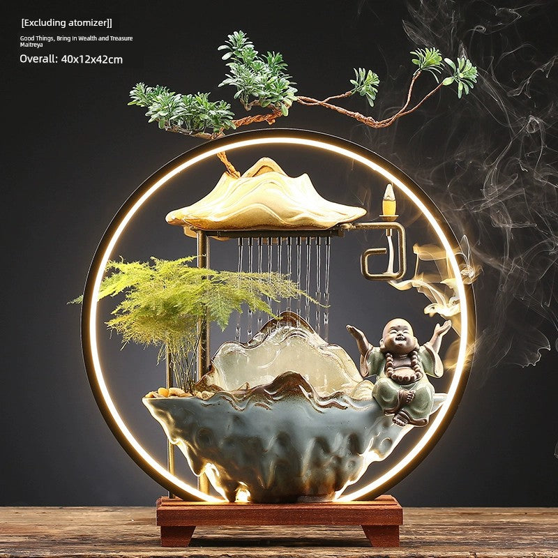 Bring In Wealth and Treasure Flowing Living Room Office Desk Surface Panel Flowing Water Ornaments
