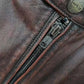 Vintage Black Brown Real Cowhide Genuine Leather Jacket Real Fur Men's Leather Jacket Bomber Men Leather Jacket Motorcycle Coat