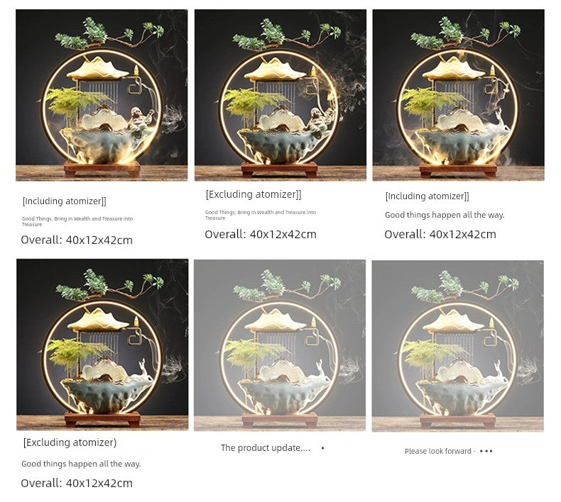 Bring In Wealth and Treasure Flowing Living Room Office Desk Surface Panel Flowing Water Ornaments