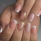 24Pcs Long Ballet Press On Nail Art Wearing Manicure Glitter Point Drill False Nails Removable Full Cover Artificial Fake Nails