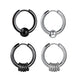 2pcs Stainless Steel Hoop Earrings For Men Small Circle Metal Ball Anti-allergic Ear Buckle Rock Hip Hop Artificial Jewelry