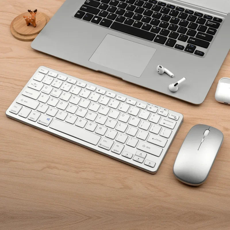 Bluetooth 5.0 &2.4G Wireless Keyboard and Mouse Combo Mini Multimedia Keyboard Mouse for Computer Laptop PC iPad Macbook Android
