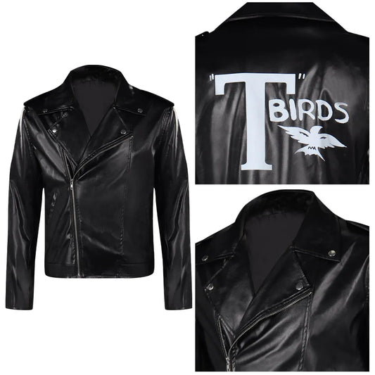 Grease Danny Cosplay Costume Men T-birds Jacket Coat Outfits Halloween Carnival Party Disguise Suit