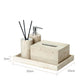Beige Travertine Bathroom Accessories Set Natural Marble Soap Dispenser Soap Dish Reed Diffuser Vanity Tray Bathroom Set