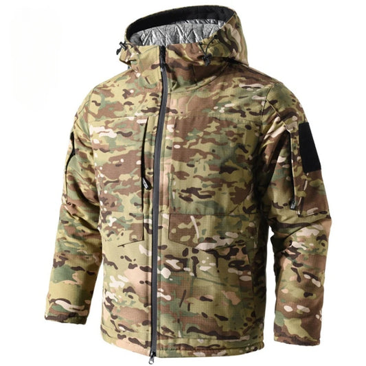 Men Heating Tactical Jacket Autumn Winter Warm Hooded Cotton Coat Camouflage Padded Clothes Outdoor Thermal Hiking Sports Jacket