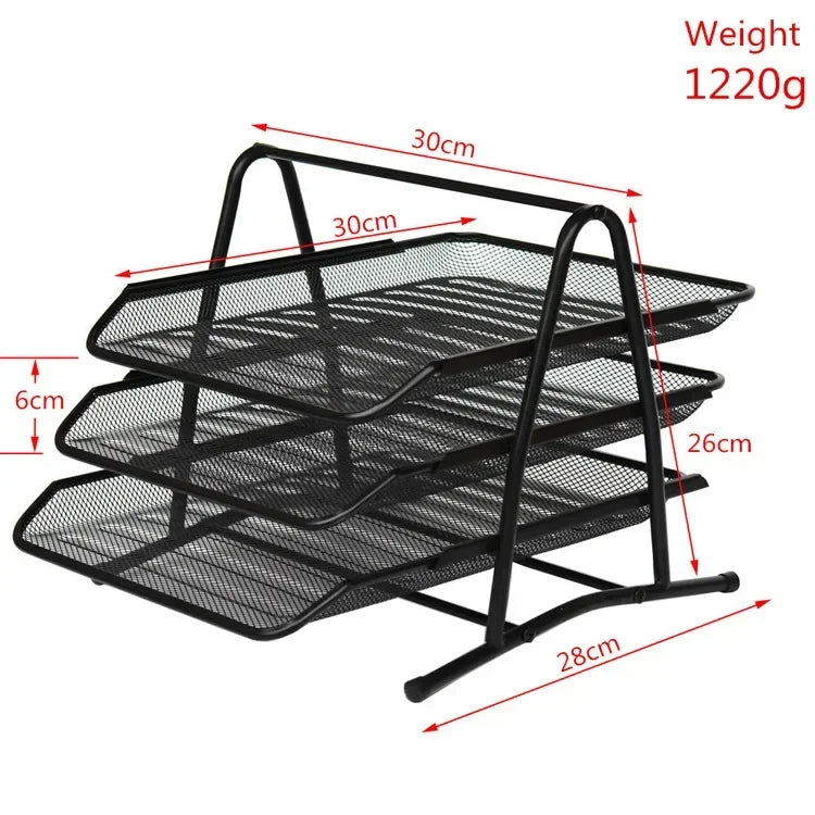 Metal file disk, file frame, office supplies wholesale data organization, office multi-layer desktop shelf