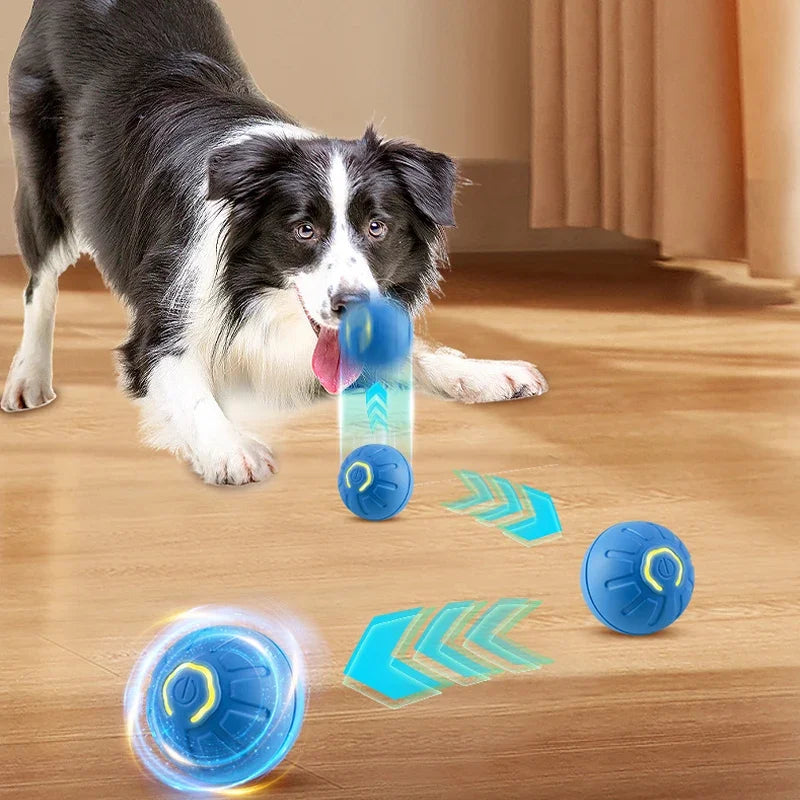 1pcs Automatic Moving Dog Toy Ball Smart USB Jumping Rotating Interactive Dog Chew Toy Ball for Puppy Ball Toys