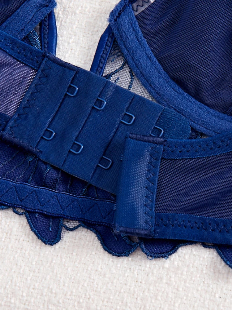 Sexy Underwear For Women Steel Ring Push Up Bra Bilizna Tulle Embroidery Lingerie Ensemble Erotic Lingerie Lace Intimate Outfits