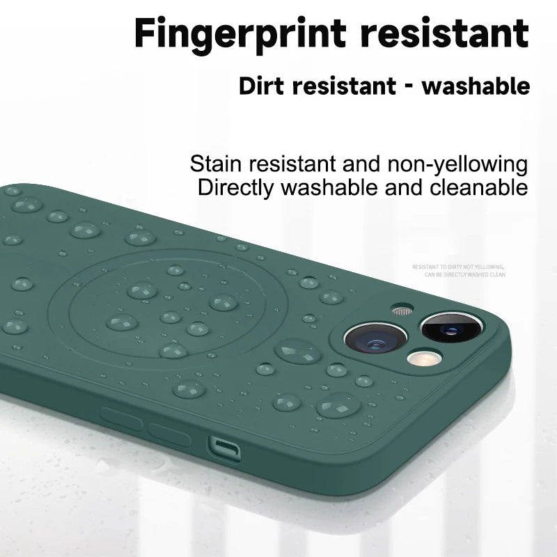Magsafe Magnetic Wireless Charging Soft Liquid Silicone Phone Case For IPhone 16 Pro Max 14 13 12 11 15 Pro Max Mini Back Cover