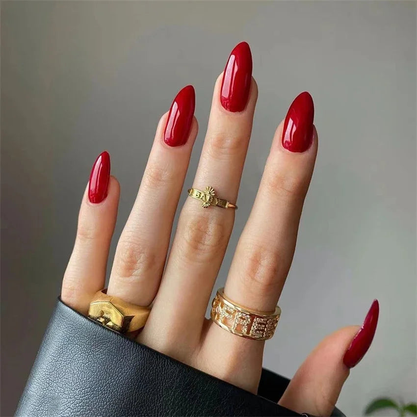24pcs Artificial Nail Art Fake Nails Full Coverage Removable Ballet Short Press On Nails tips Chips Waterproof Solid Colour set