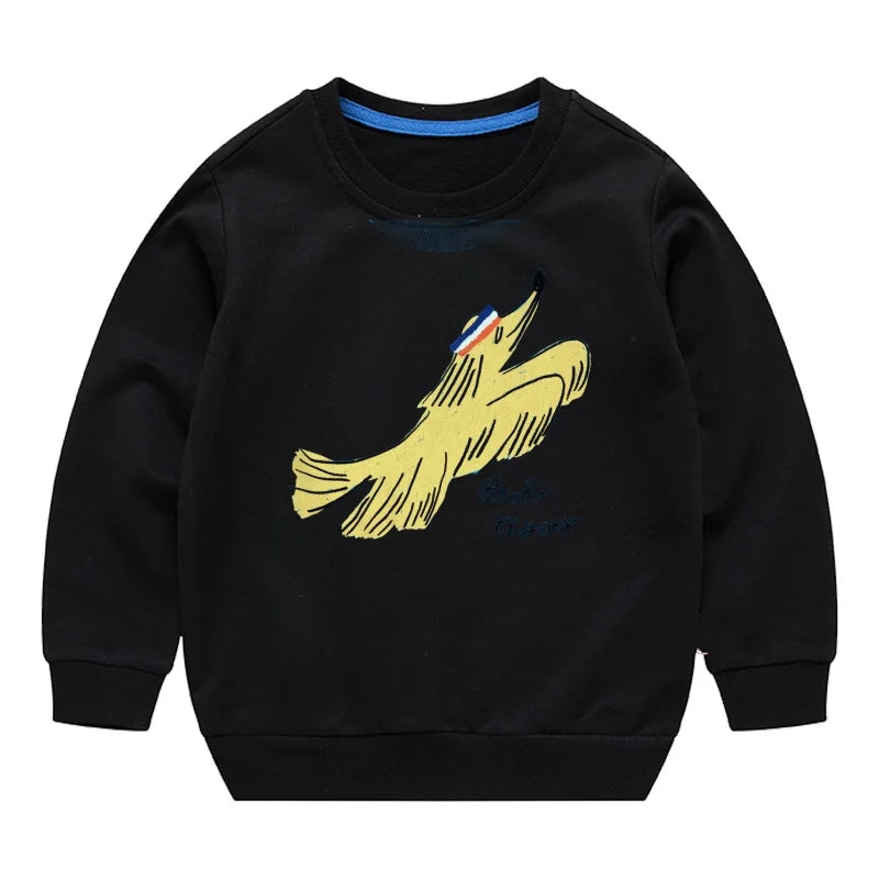 2025 New Autumn Boys Sweatshirts Cotton Kids Hoodies Casual Cartoon Printting Shirts Baby Boy Clothing 2-7 Years Children Tops