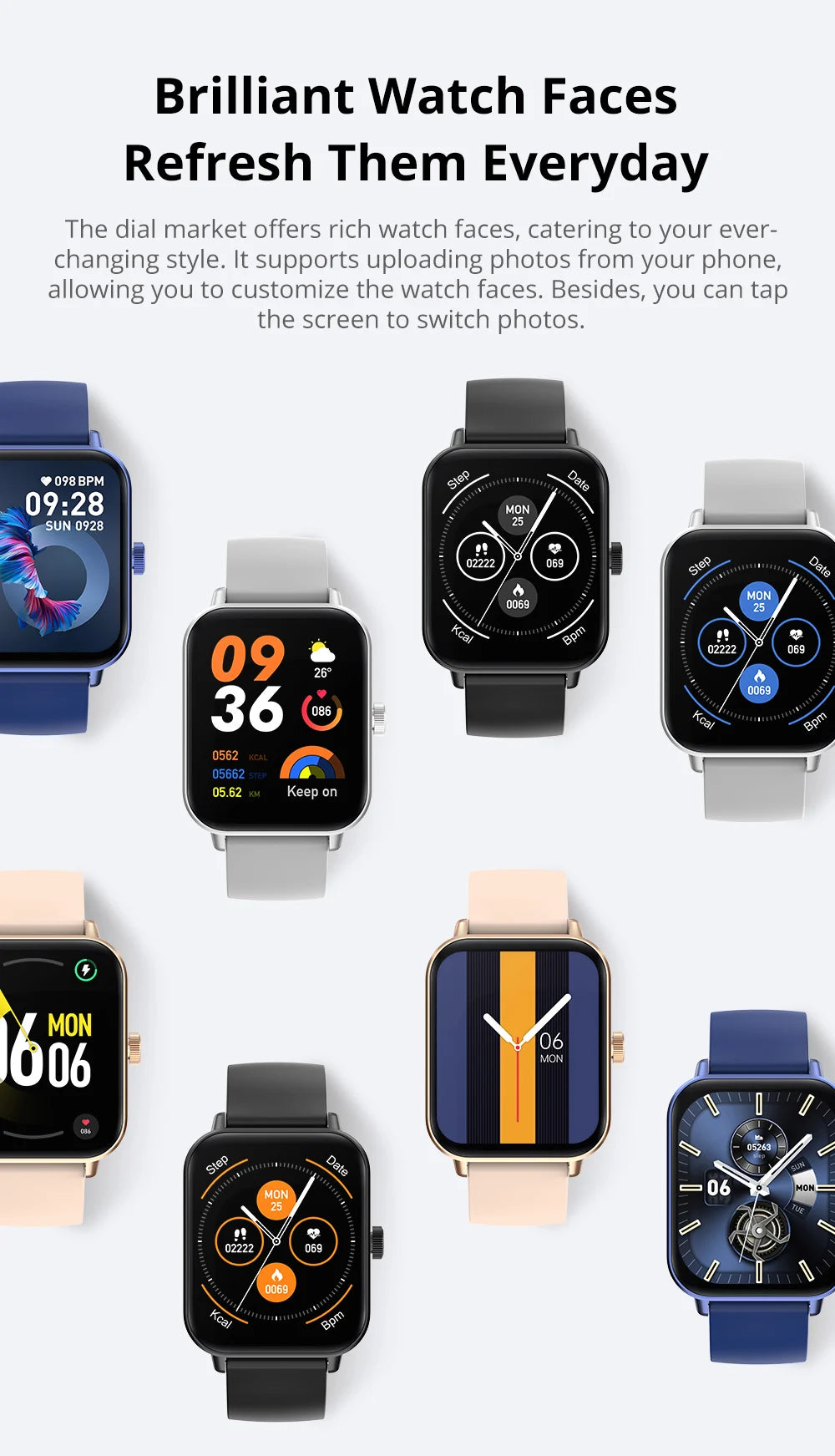 Voice Calling Smart Watch Ultra 1.9 inch Screen 24H Health Monitor 100+ Sports Modes 100+ Watch Faces Smartwatch