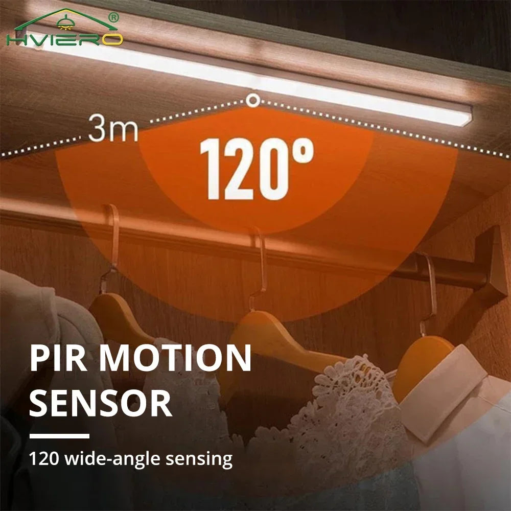 Motion Sensor Night Lights Wireless LED Lamp USB Rechargeable Magnetic For Wardrobe Room Closet Kitchen Aisle Tube Detector Bulb