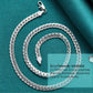 DOTEFFIL 925 Sterling Silver 6mm Side Chain 16/18/20/22/24 Inch Necklace For Woman Men Fashion Wedding Engagement Jewelry Gift