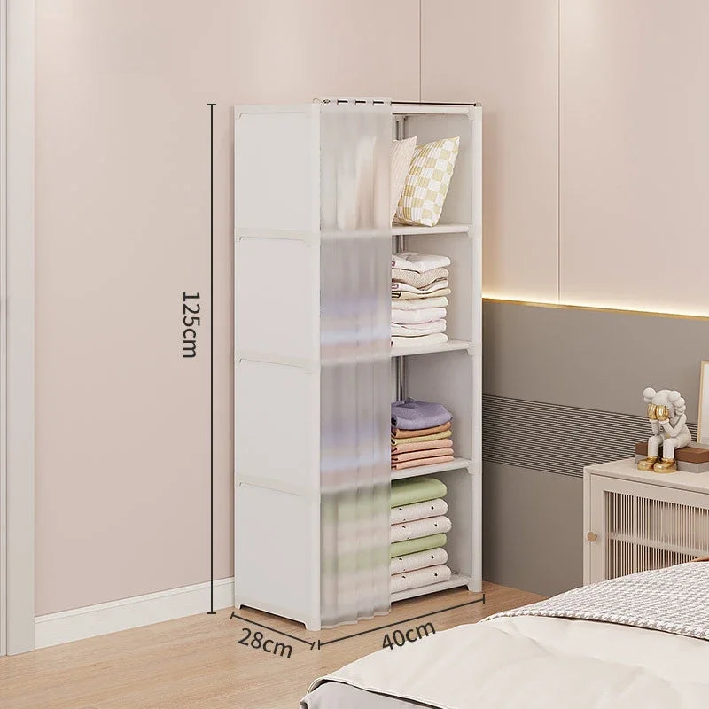 Dustproof Wardrobe Simple Cloth Wardrobe Organization Shelves Multipurpose Storage Rack High Capacity Furniture Closet Cabinet