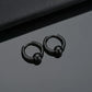 2pcs Stainless Steel Hoop Earrings For Men Small Circle Metal Ball Anti-allergic Ear Buckle Rock Hip Hop Artificial Jewelry