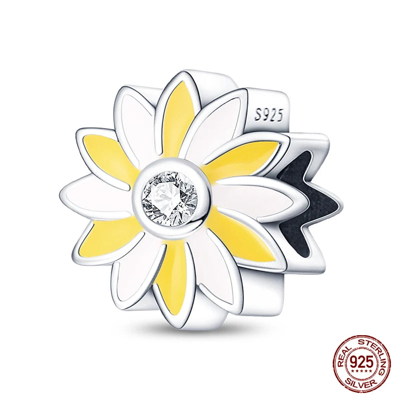 Fit Pandora 925 Original Bracelet 925 Silver Plate Flower Bird Series Charms Beads For Women Fashion DIY Jewelry Gifts Making