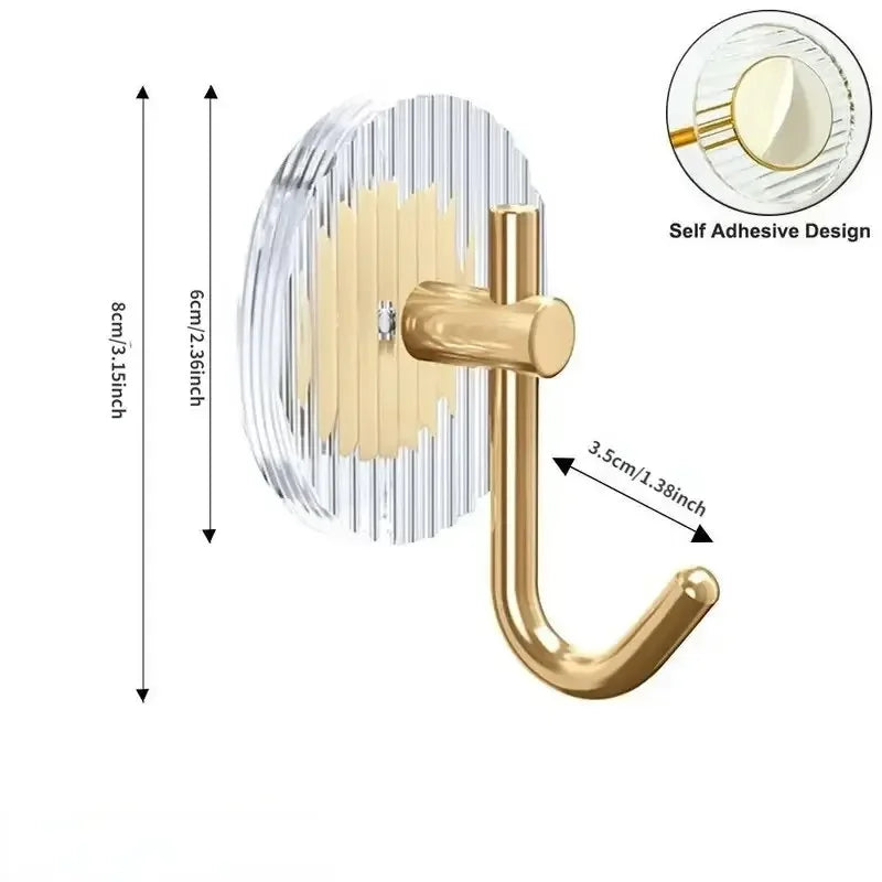 3PCS Self Adhesive Acrylic Wall Hooks Waterproof Towel Hooks For Bathroom Shower Home Organization For Luxury Design Strong Hold