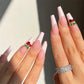 24p Artificial Acrylic Nail Art Fake Nails Full Coverage Removable Pressing Nail Tips Lotus Root Pink Leopard Print False Nails
