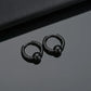 2pcs Stainless Steel Hoop Earrings For Men Small Circle Metal Ball Anti-allergic Ear Buckle Rock Hip Hop Artificial Jewelry