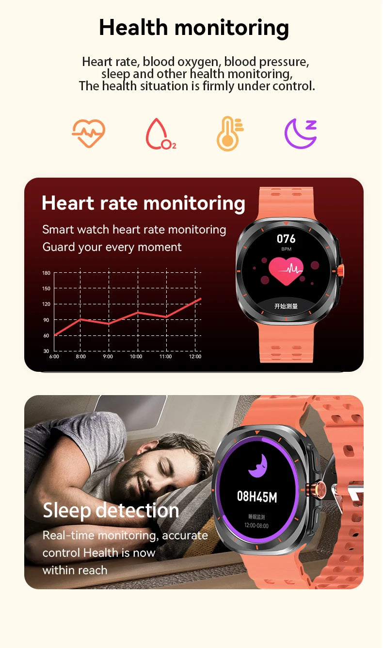 Watch 7 Ultra Smartwatch Bluetooth Talk HD AMOLED Screen Fitness Tracker Health Monitoring Smartwatch for Android IOS