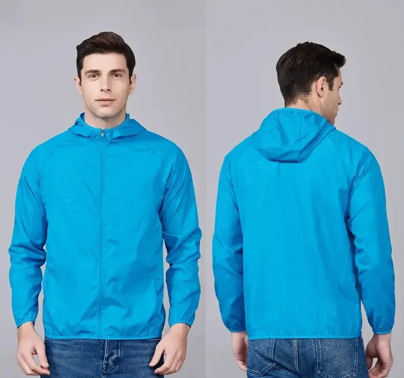 Men Women Hiking Jackets Waterproof Sun Protection Windbreaker Camping Climbing Outdoor Rain Coat Unisex Portable Clothes
