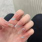 24Pcs/Lot Milky White Gradient Long Wearing False Nail Tips Acrylic Press on Nails Removable Reusable Artifical Fake Nails Art