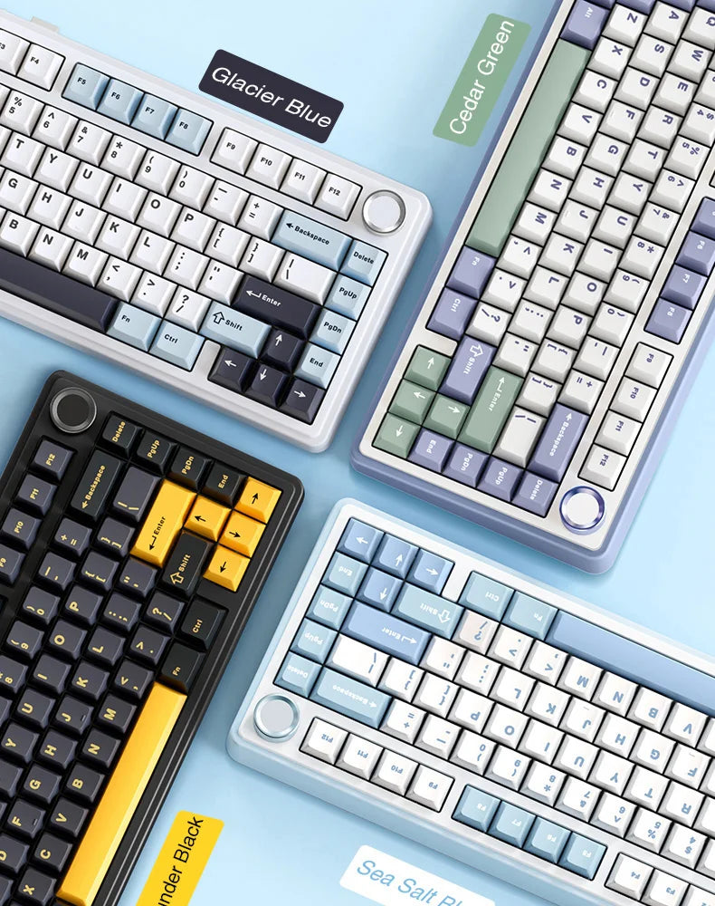 AULA F75 Mechanical Keyboard 2.4G Wireless/Bluetooth/Wired RGB PBT 75% Layout OEM Profile Gasket Customized Pc Gaming Keyboard