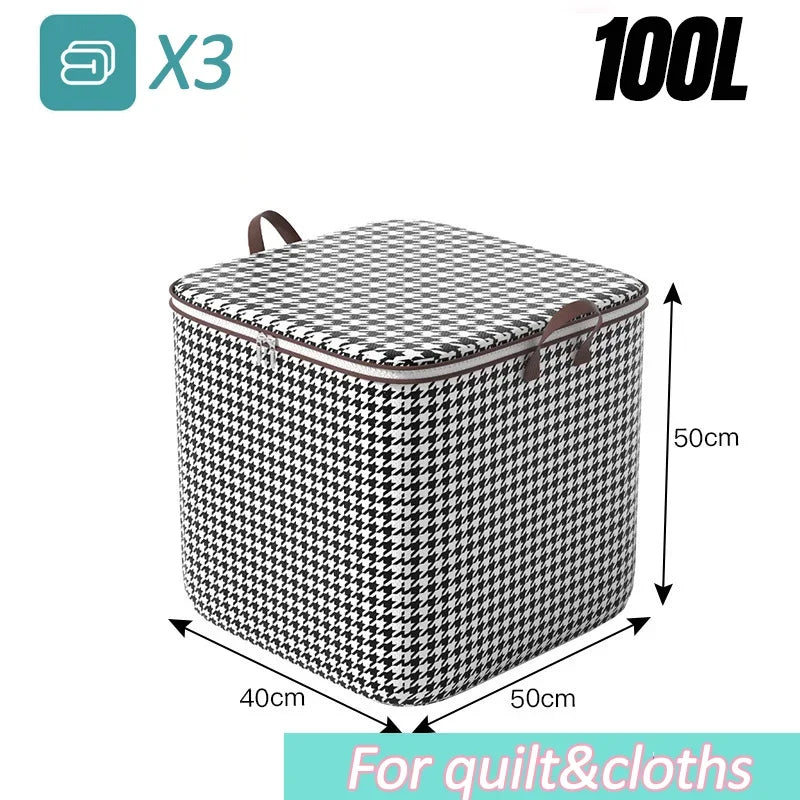 Quilt Storage Non-Woven Wardrobe Space Saving Bag House-Moving Box Dustproof Organizers  Bedding Box Travel Storage Organization