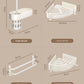 White Bathroom Wall-Mounted Toilet Towel Rack