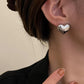 Minimalist Silver Color Smooth LOVE Heart Stud Earrings for Women Trendy Elegant Wedding Bride Jewelry Prevent Allergy