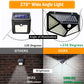 1/2/4/6/10PCS 100 LED Solar Wall Lamp 4 Sides Luminous With Motion Sensor Outdoor Garden Courtyard Waterproof Wall Lights Gifts