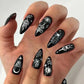 24pcs French Green Edge Seamless Removable Fake Nails Capsule Finished Full Cover Waterproof Artificial Press On False Nails